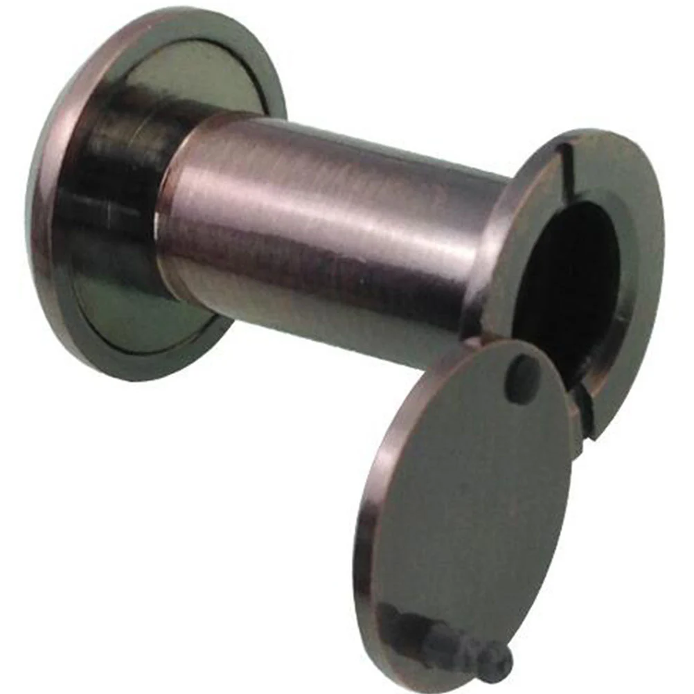 Copper Door Viewer Prying-Resistant Door Peek Peep Hole Large Viewing Angle Pinhole with a Rear Lid Bronze