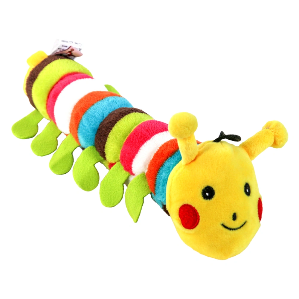 Pet Bite Resistant Toy Adorable Inchworm Shaped Plaything Creative Pet Sound Toys for Pet Dog (Yellow)