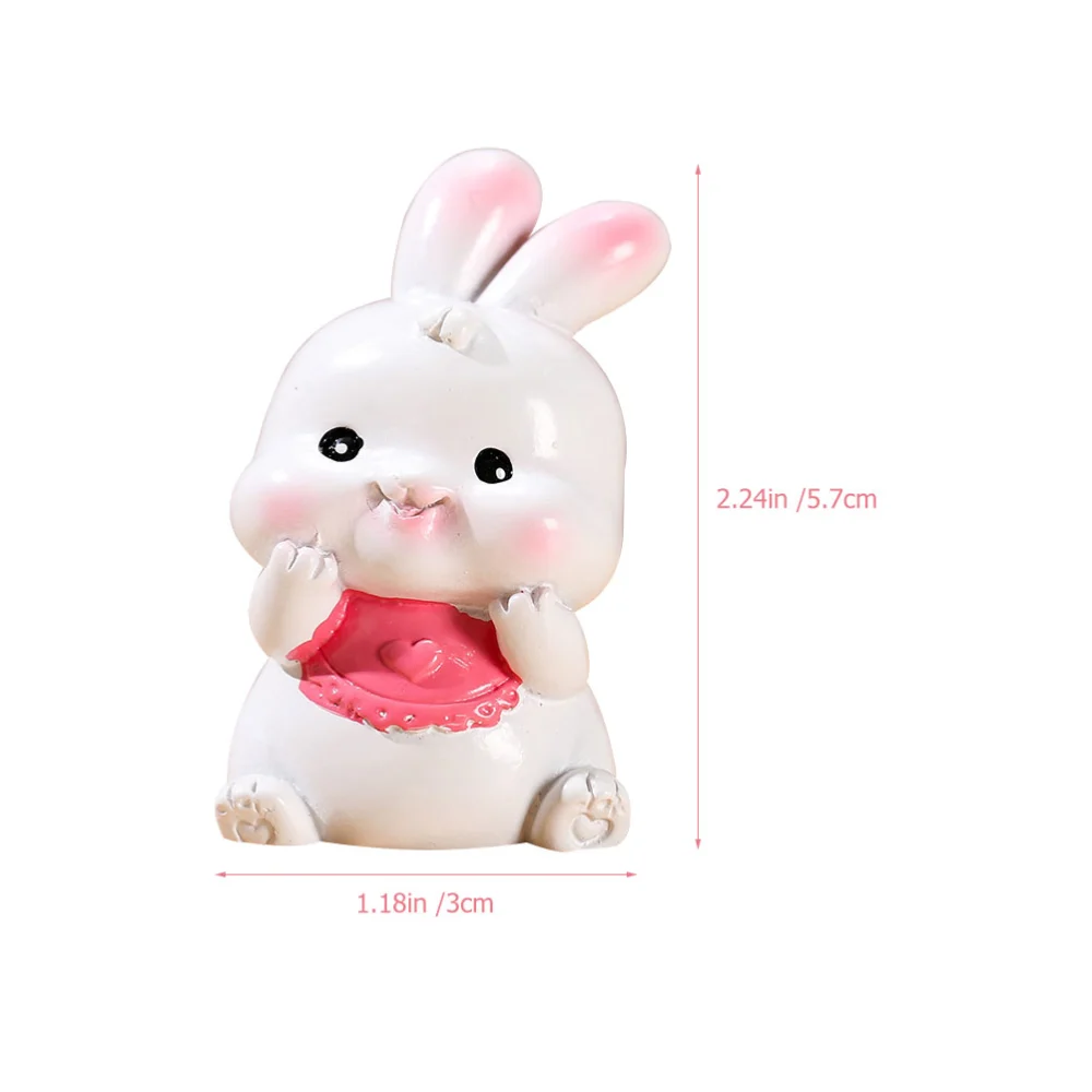 4pcs Resin Bunny Ornaments Garden Rabbit Decor Micro Landscaping Ornaments Random Style