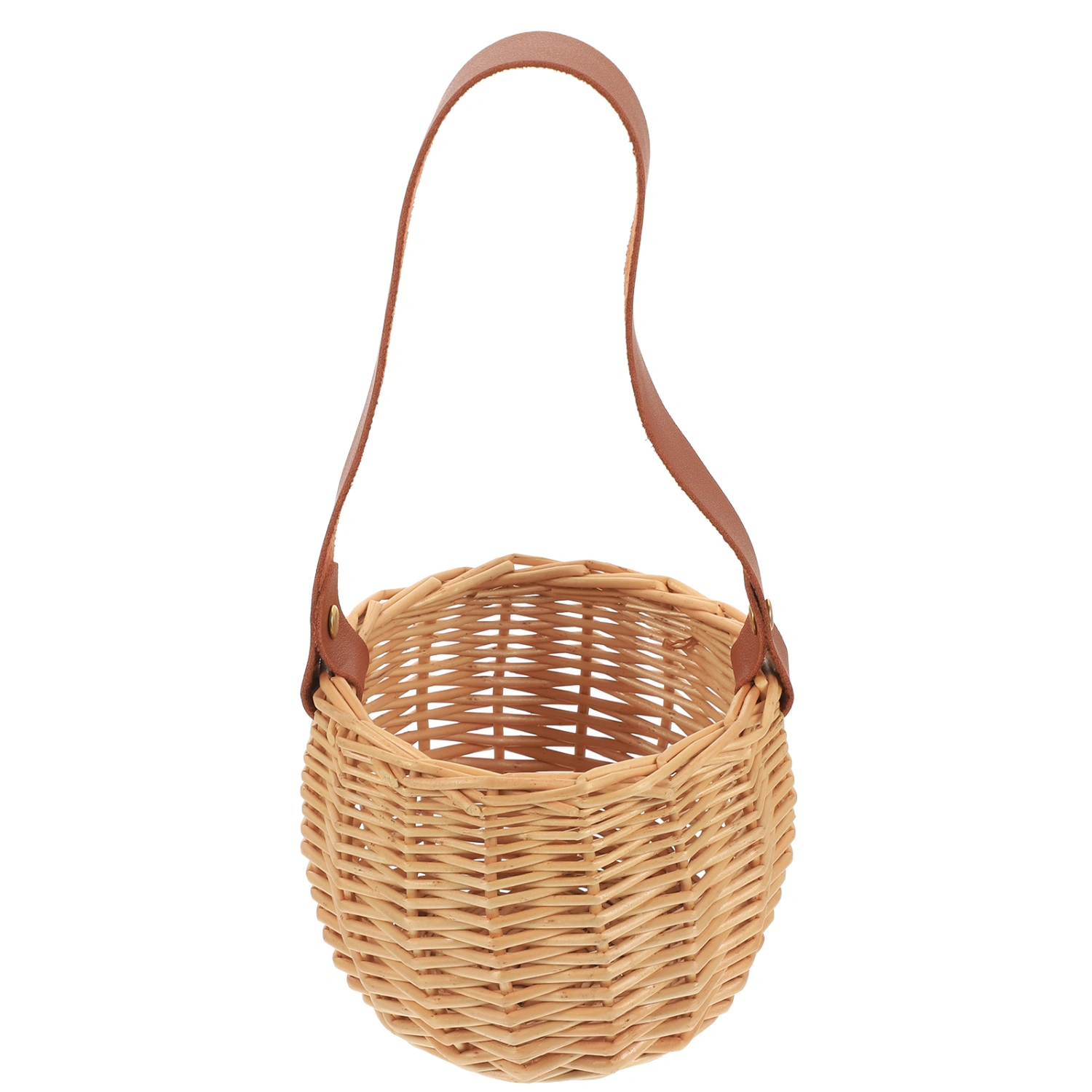 Mini Rattan Woven Basket Flower Basket Portable Woven Basket Picnic Basket