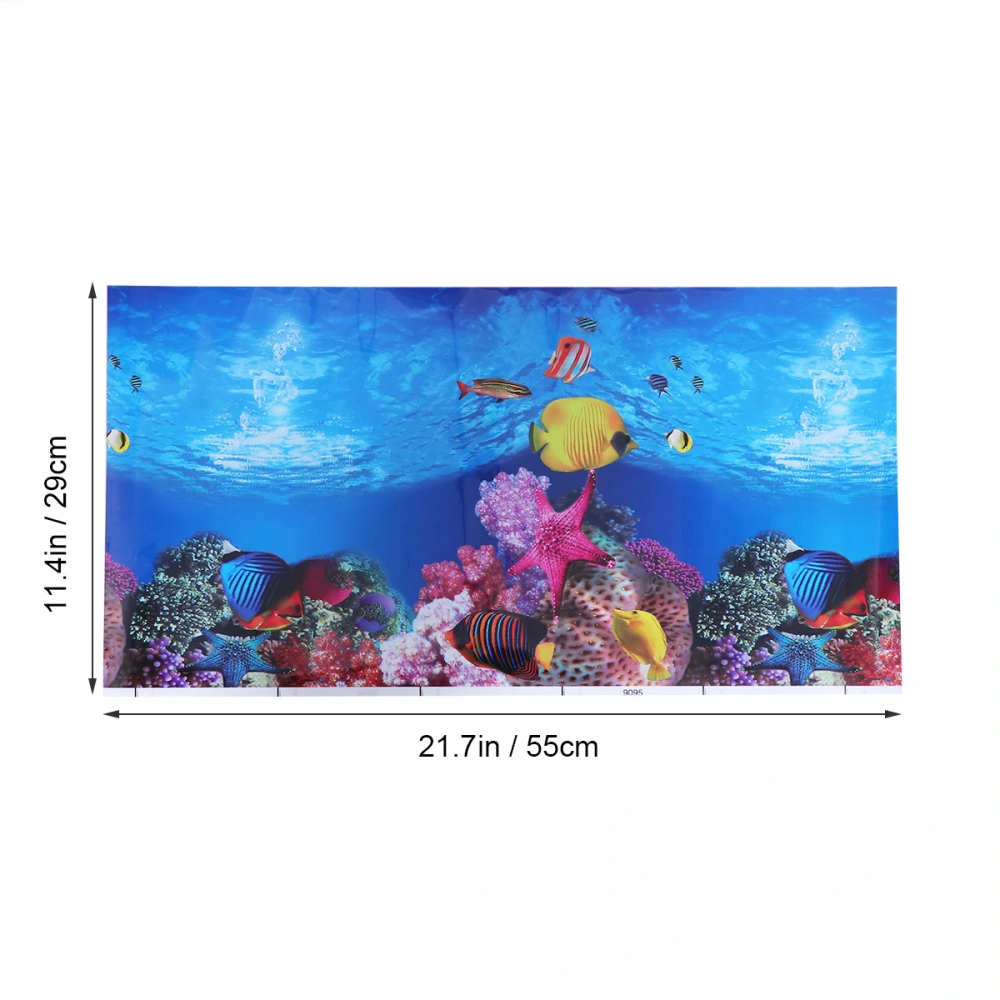 Aquarium Fish Tank Background Sticker 3D Double-sided Adhesive Wallpaper Fish Tank Decorative Pictures Underwater Backdrop Decor (52x30cm, Style A)