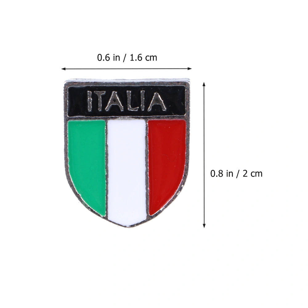 2pcs National Flag Brooch Creative Alloy Lapel Pin Brooch Costume Jewelry Decoration for Men and Women (Italia Flag)