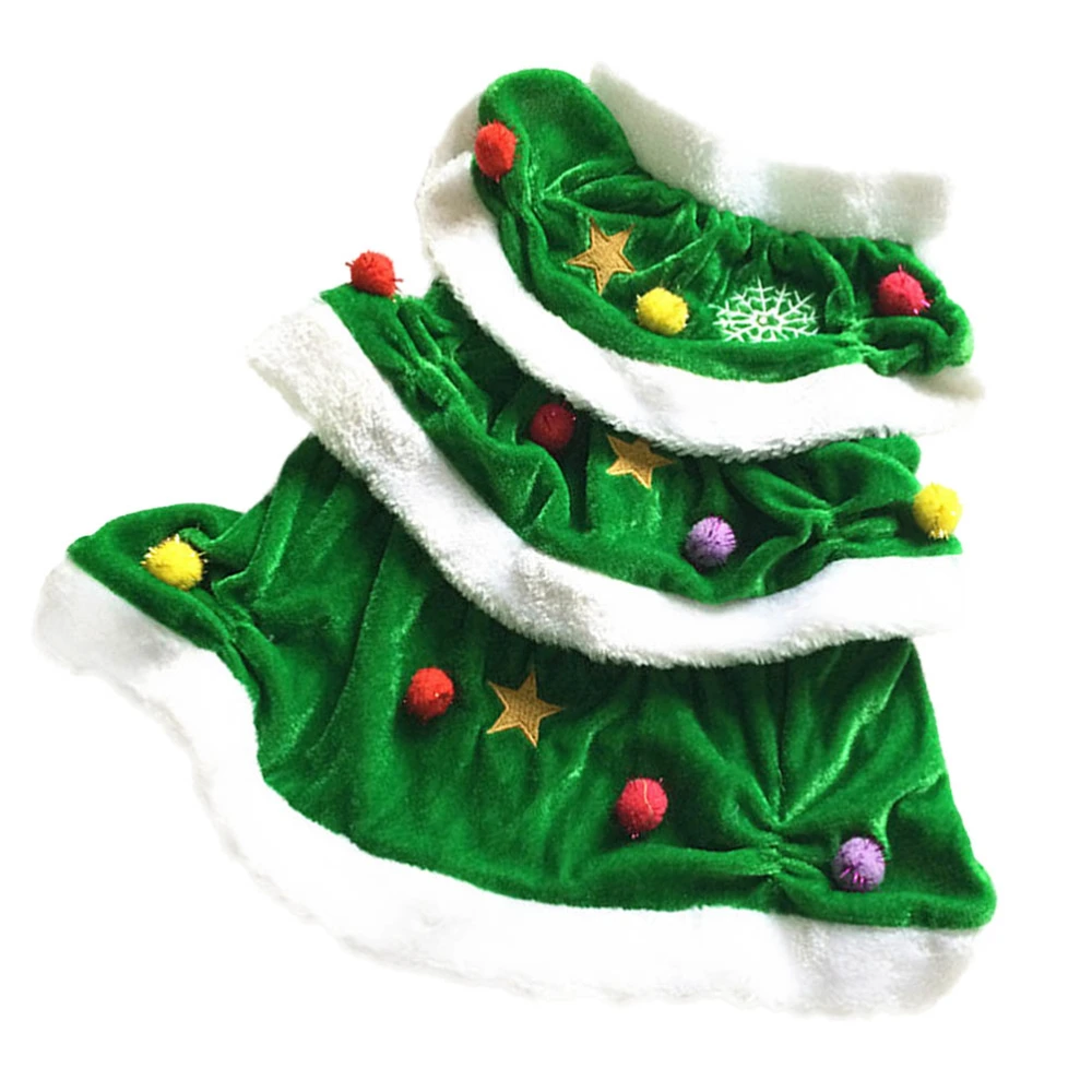 Christmas Tree Shaped Dog Costume Pet Winter Clothes Comfortable Warm Christmas Hoodie Dress for Party - Size XXL (Green)