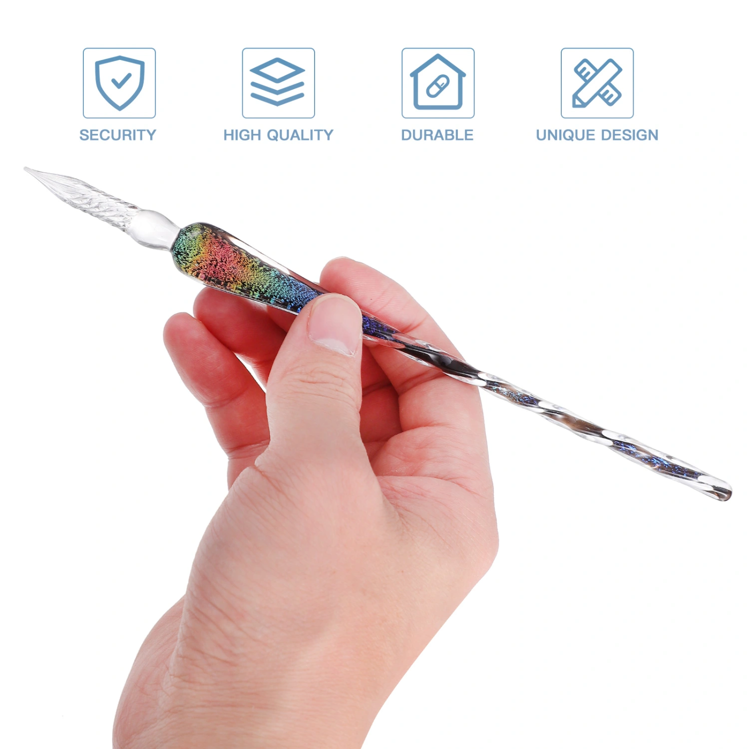 1pc Handmade Glass Dip Pens Color Ink Drawing Pen Writing Art Decoration