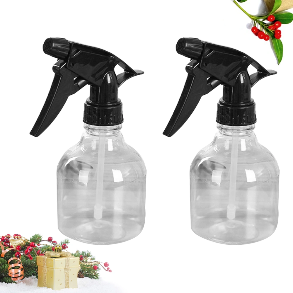 2PCS 250cc Transparent Watering Pot Indoor Sprayer Bottle Watering Kettle Household Gardening Watering Flower Kettle for Store Home (Black)