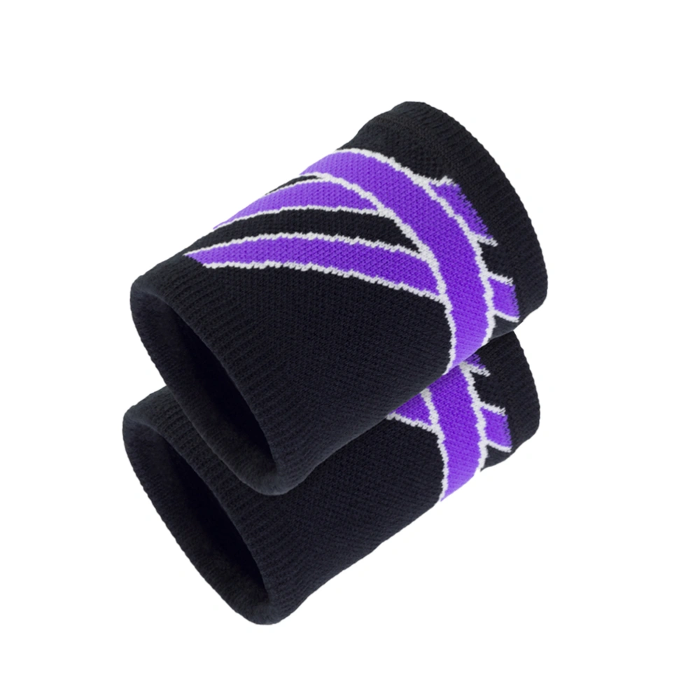 Elastic Compression Wristband Protective Wrist Cuff Basketball Training Wrist Brace Breathable Wrist Support (Purple)