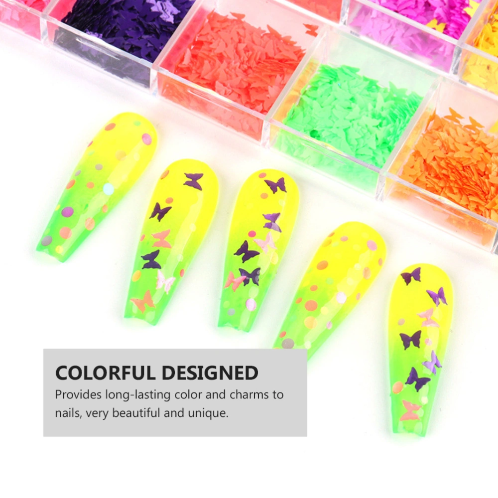 1 Box Nail Art Sequins Fluorescent Nails Decor Ultra-thin Dots Discs