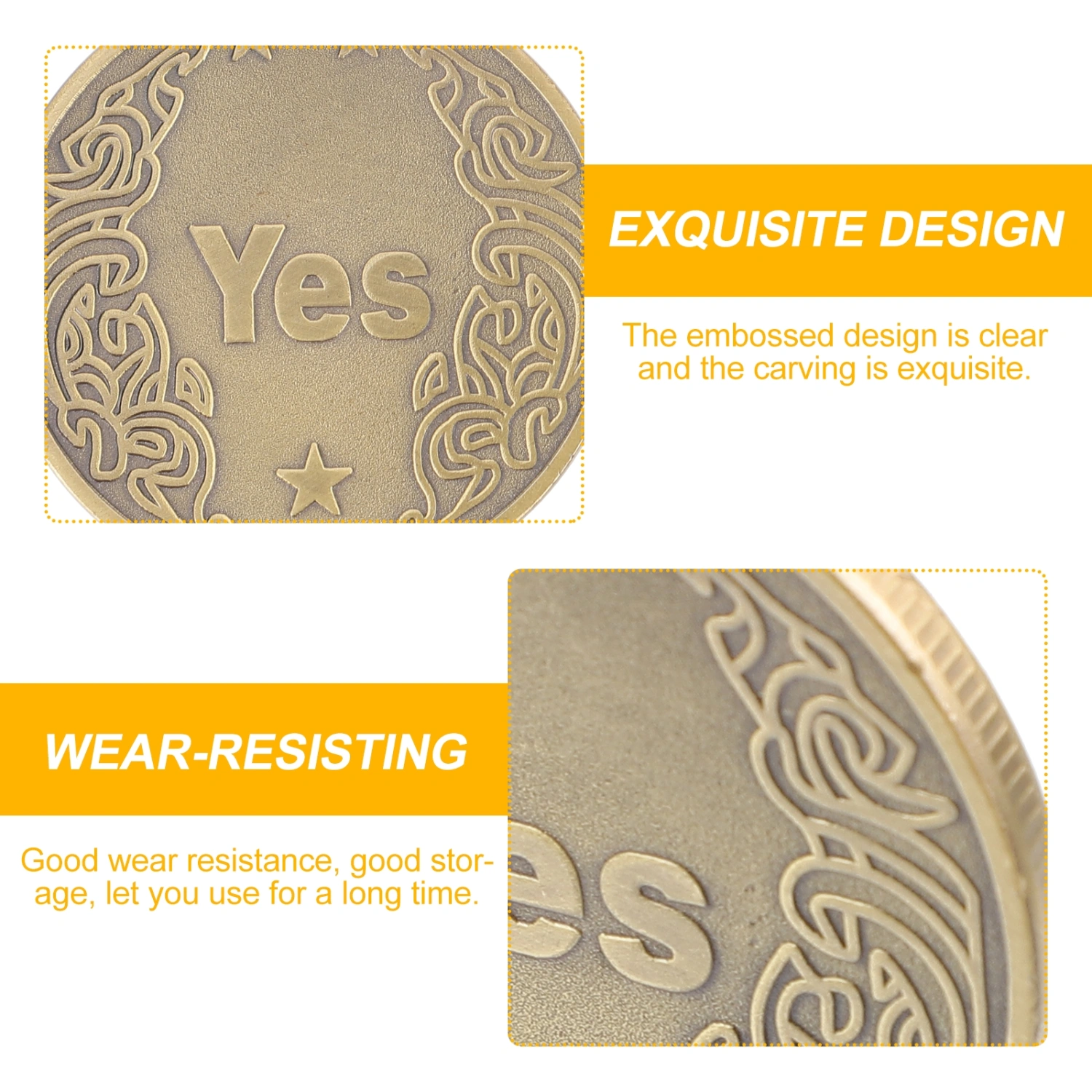 1 Bag of 2pcs Yes or No Flipping Coins Stainless Steel Chic Commemorative Coins