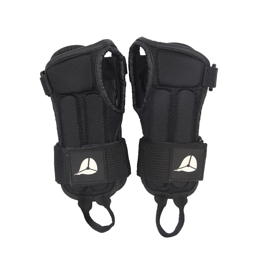 1 Pair of Spontaneously Heat Skiing and Skating Wrist Guards Warm Fashion Gloves for Skating Ski Size L(Black)