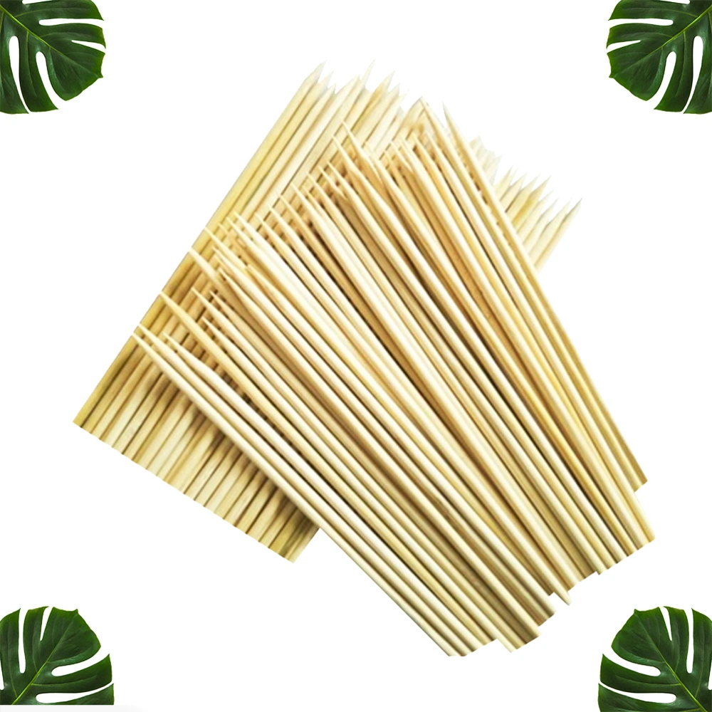 600pcs 25cm Disposable Bamboo Sticks BBQ Disposable Appetizer Skewers Roasting Sticks Food Picks for BBQ Use