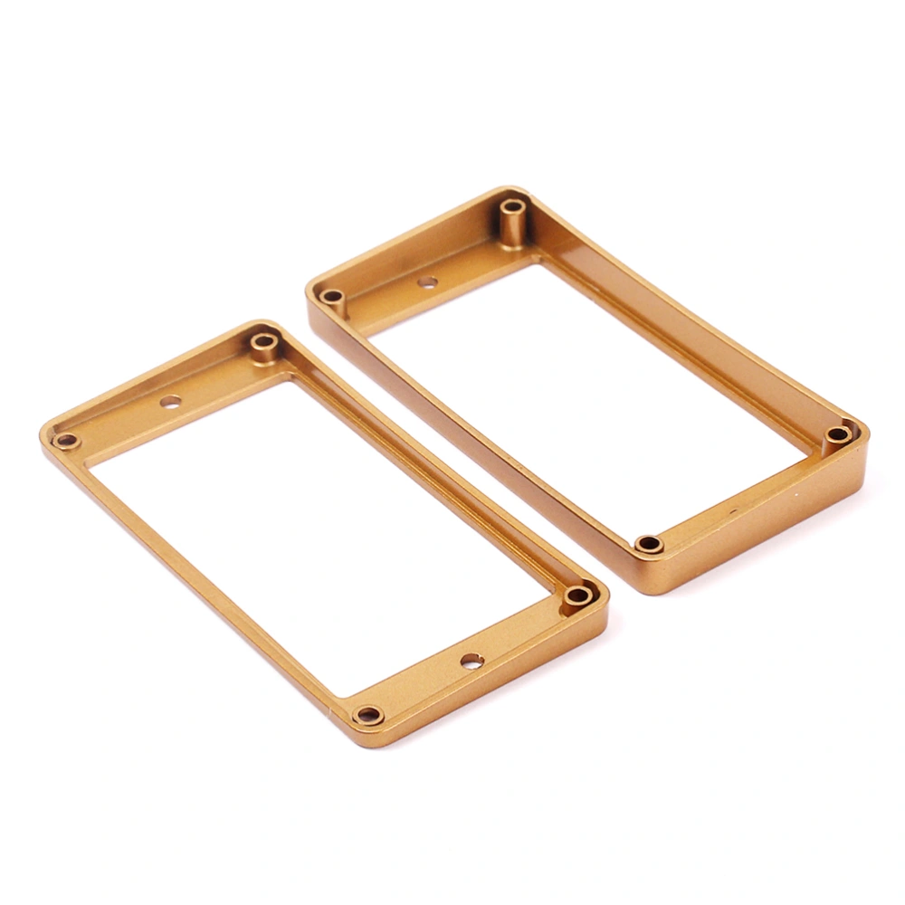 Pair of Curved Humbucker Pickups Frames Mounting Rings for LP Electric Guitar R-3 (Golden)