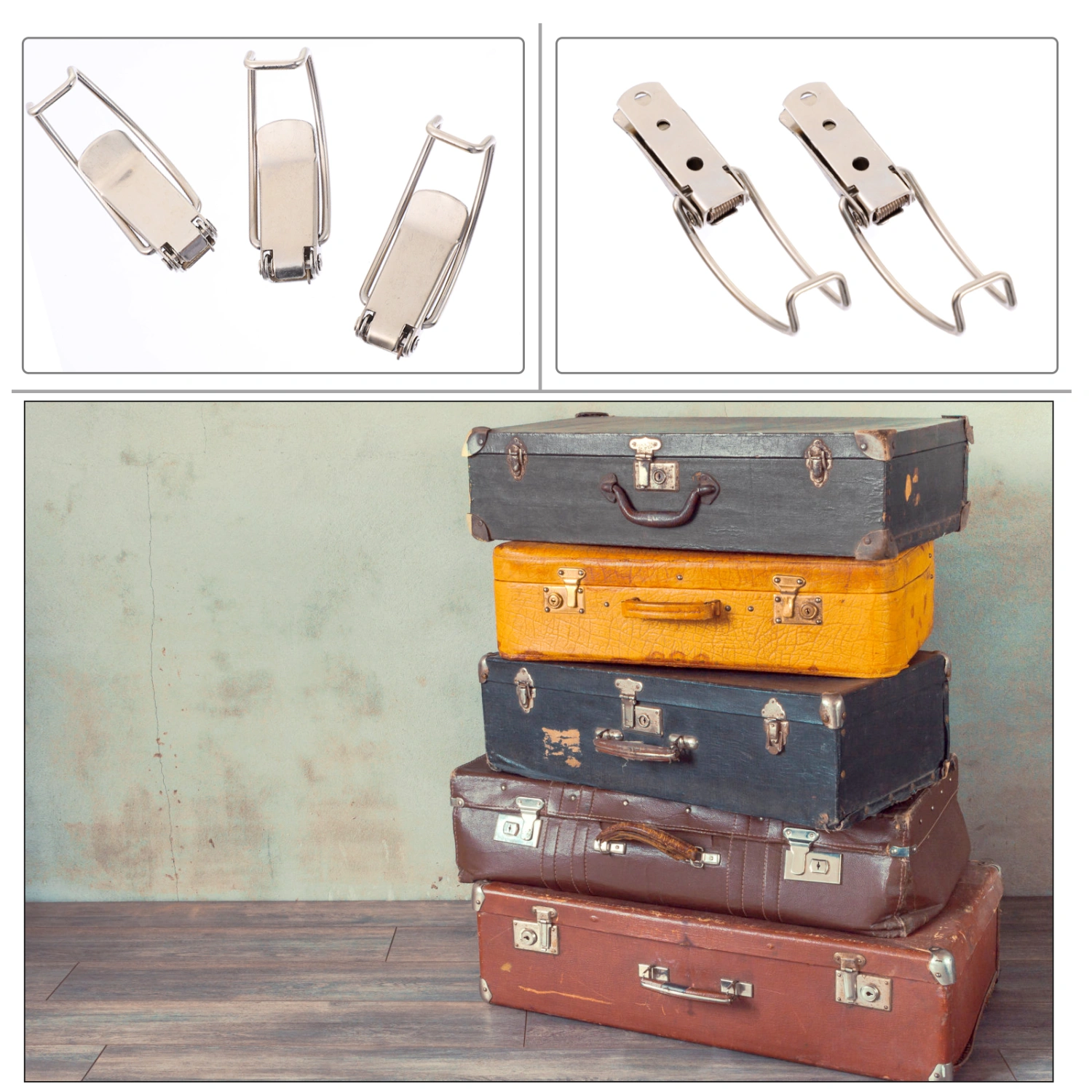 6Pcs Spring Loaded Toggle Latch Hasp Nickel Plated Iron Locks Hasps for Box