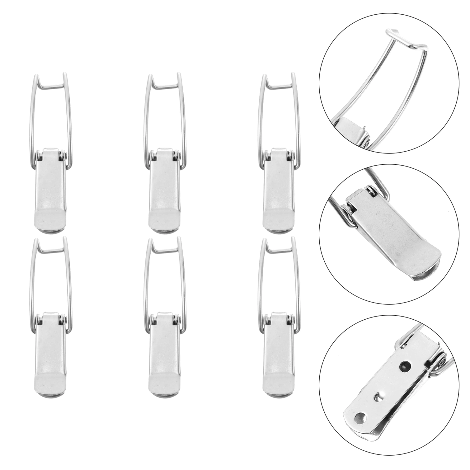 6Pcs Spring Loaded Toggle Latch Hasp Nickel Plated Iron Locks Hasps for Box