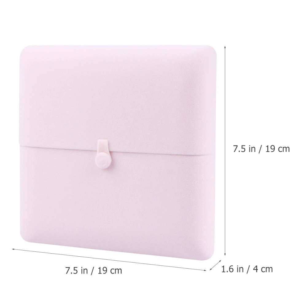 Portable Heart Shape Jewelry Box Necklace Double Layer Double Cover Storage Box Container (Pink)