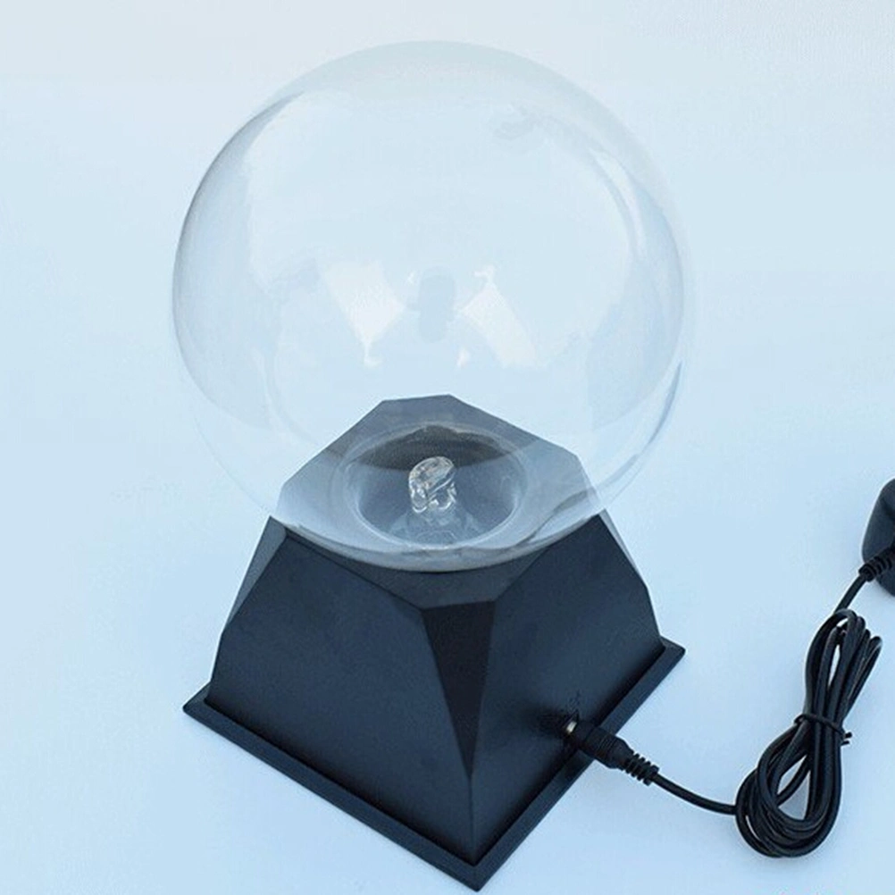 4 Inch Touch Sensitive Plasma Ball Lamp Light Sound Sensitive Sphere Globe Novelty Toy Voice Control for Kids with US Plug Black (Red Light)