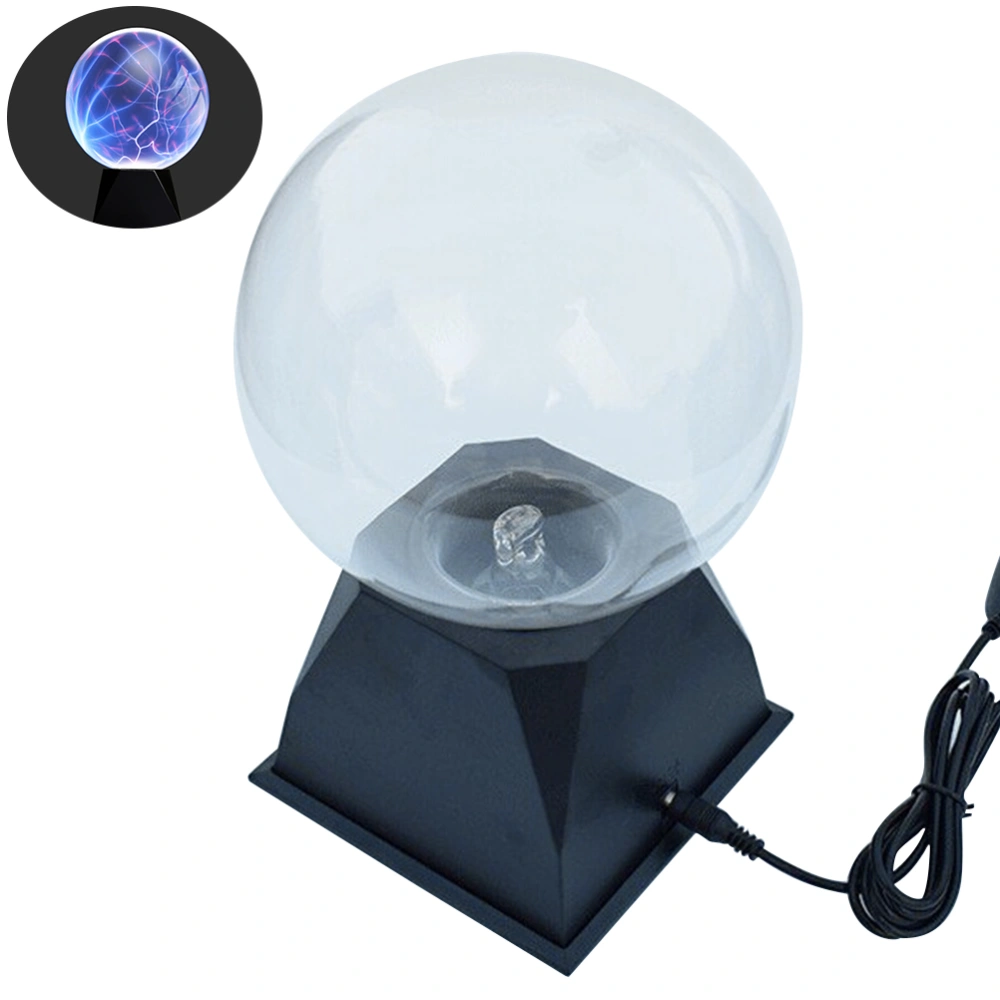 4 Inch Touch Sensitive Plasma Ball Lamp Light Sound Sensitive Sphere Globe Novelty Toy Voice Control for Kids with US Plug Black (Red Light)