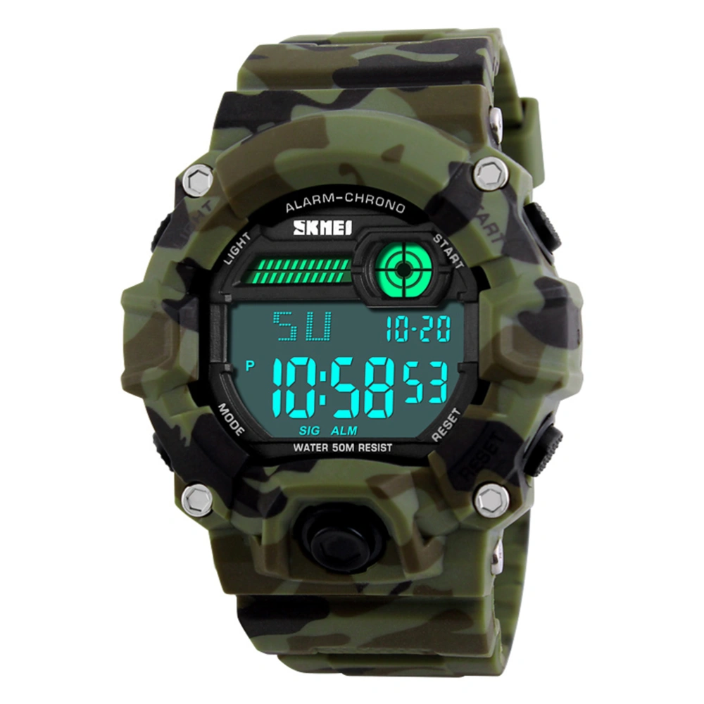 Men Outdoor Sports Fashion Watches Digital Wristwatch Resistant Waterproof Watches Relogio Masculino 1197 (Green)