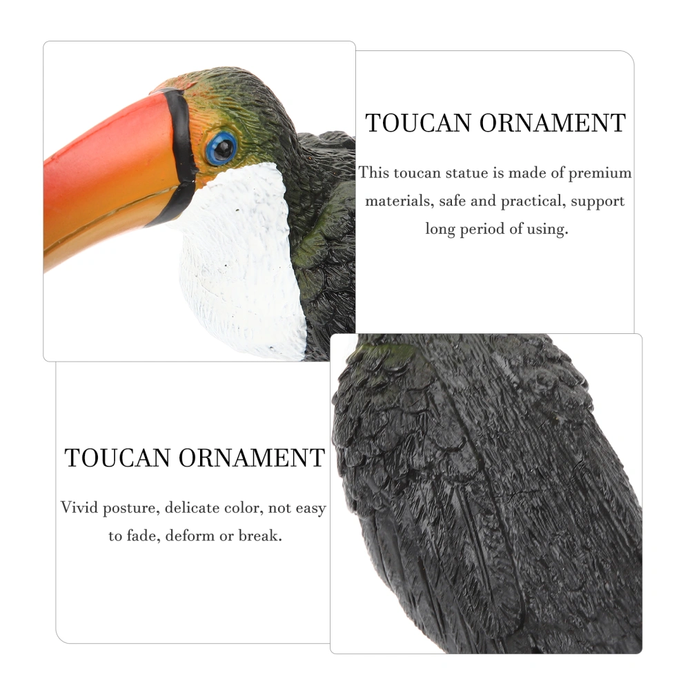 Toucan Ornament Artificial Toucan Statue Small Bird Figurine Animal Crafts Model