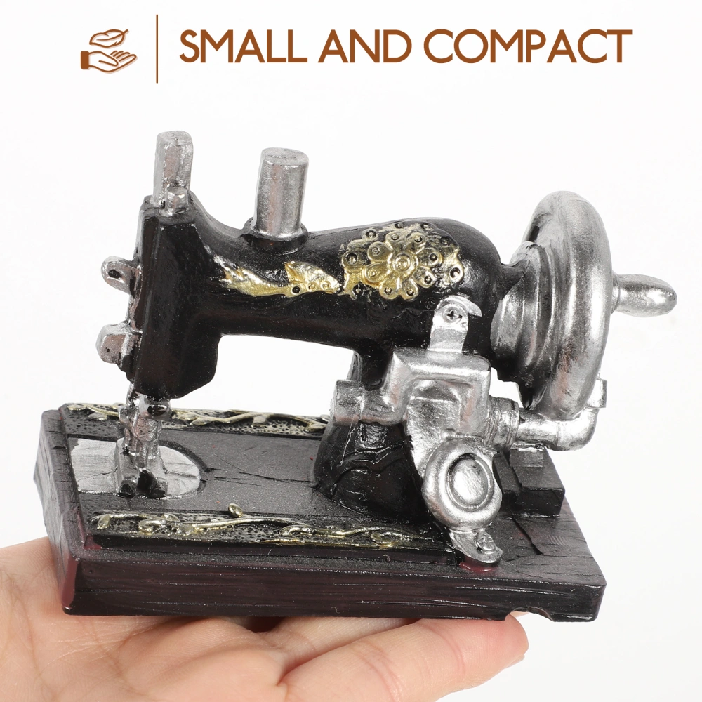 1pc Vintage Mini Adornment Retro Miniature Resin Decoration (Sewing Machine)