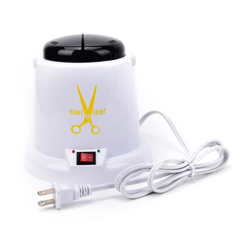 Nail Art Sterilizer Disinfection Machine High Temperature Manicure Art Nipper Scissors Tools Clean Pot with US Plug (White)