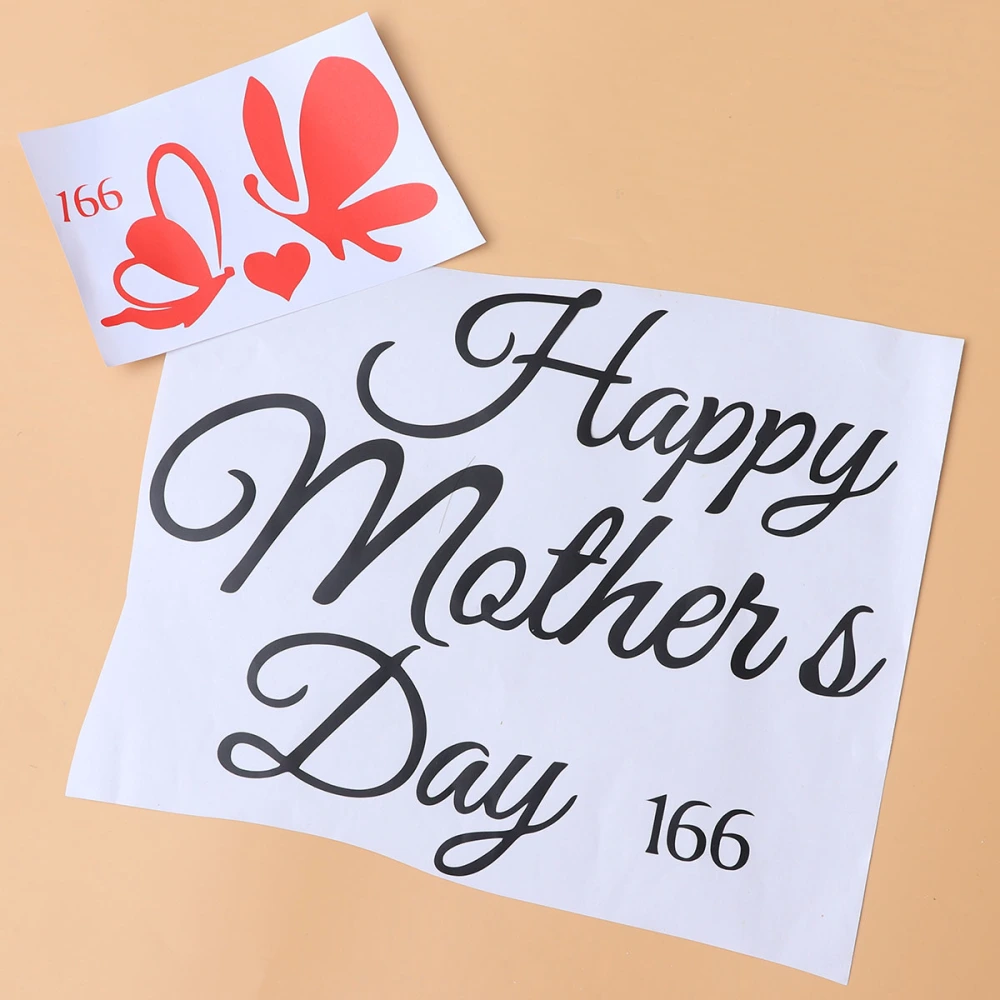 Happy Mother's Day Stickers PVC Self-adhesive Balloon Sticker Tags Decals Party Decor (166)