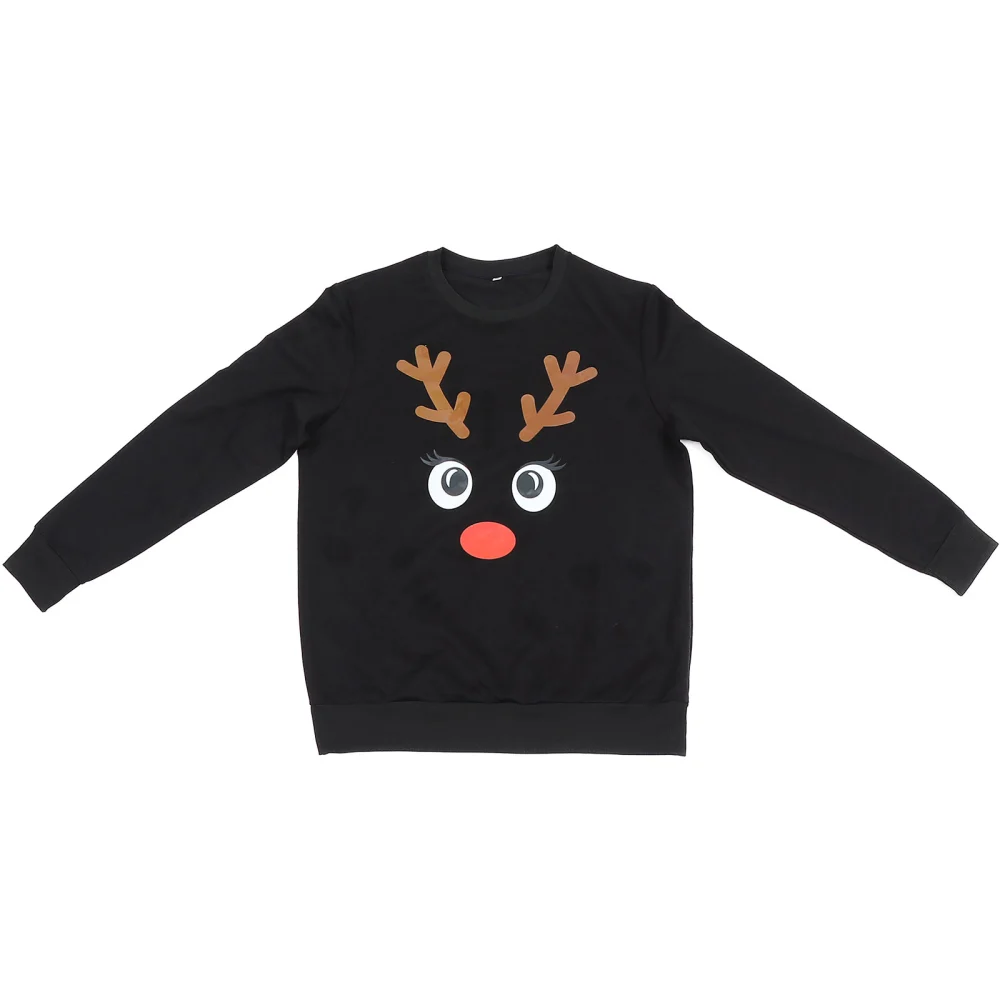 1pc Long Sleeve Christmas Female Sweater Fashion Elk Pattern Loose Sweater