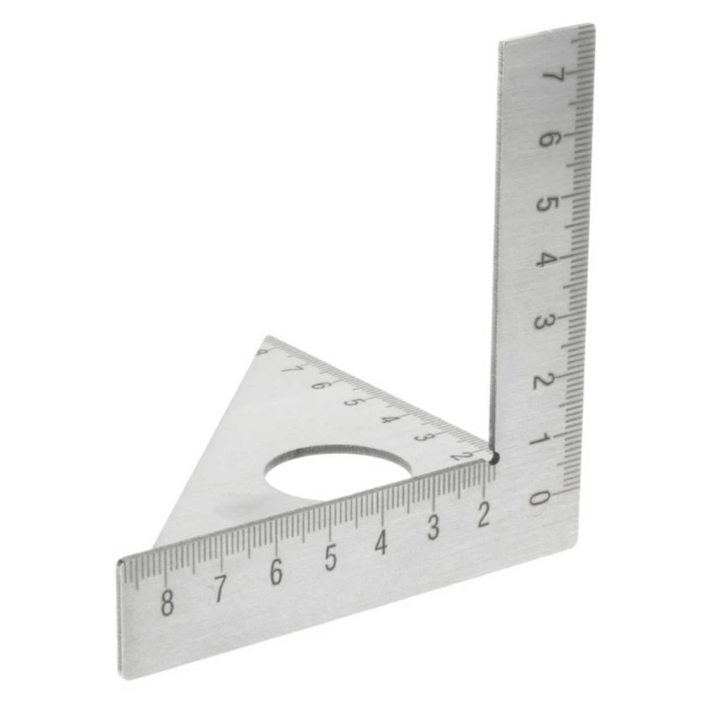 1pc L-square Stainless Steel Carpenter's L-square 90°45°Steel Rulers Angle Ruler for Measuring (Silver)