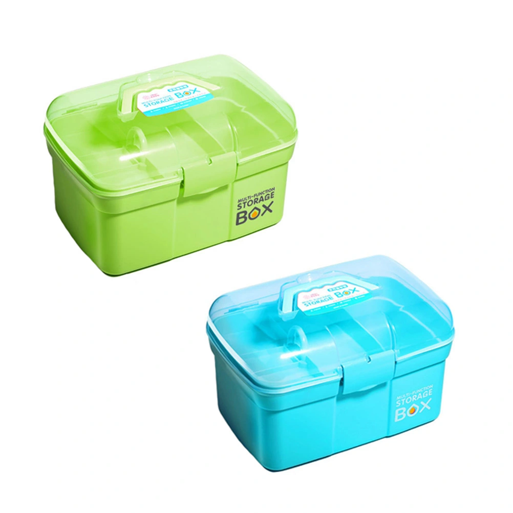 Professional Nail Art Tool Plastic Storage Box Storage Container Portable for Manicurist (Green)