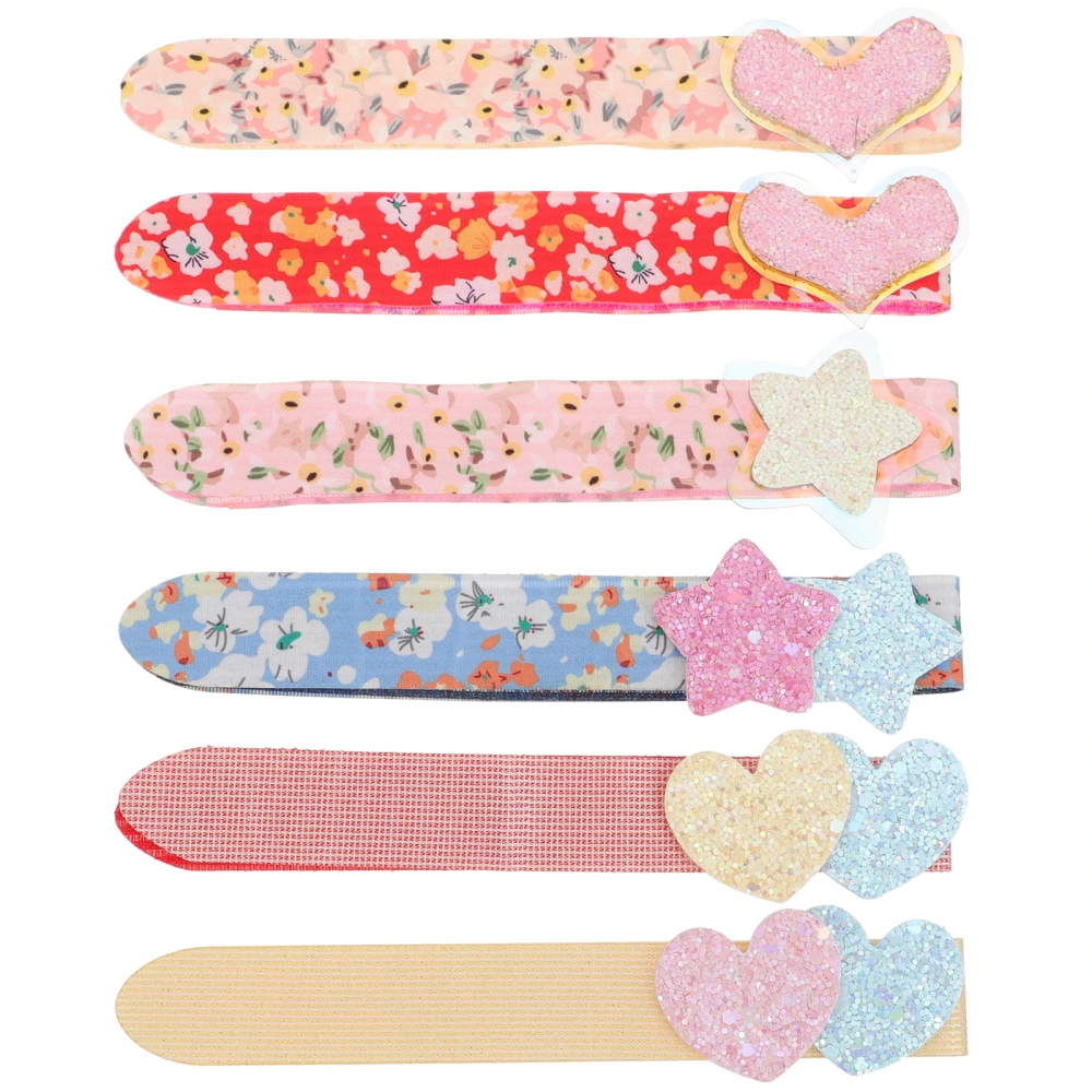 6Pcs Glitter Hair Pad Bands Hair Fringe Stickers Girls Hair Bang Fixer for Women