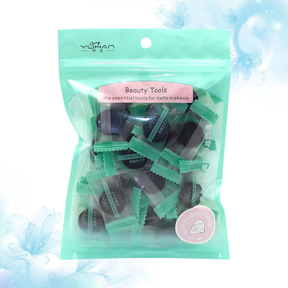 40pcs DIY Compressed Mask Non-woven Fabrics Facial Natural Bamboo Charcoal Mask Fiber Face Care Mask