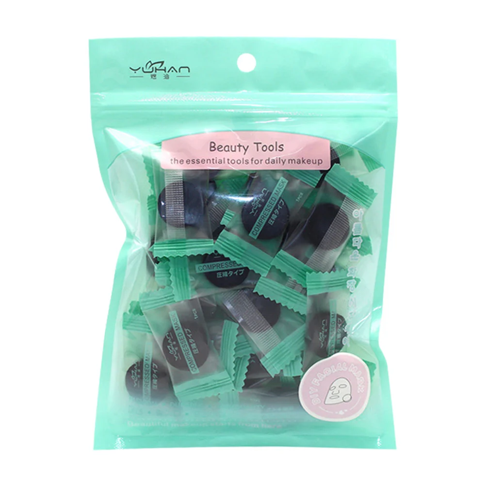 40pcs DIY Compressed Mask Non-woven Fabrics Facial Natural Bamboo Charcoal Mask Fiber Face Care Mask