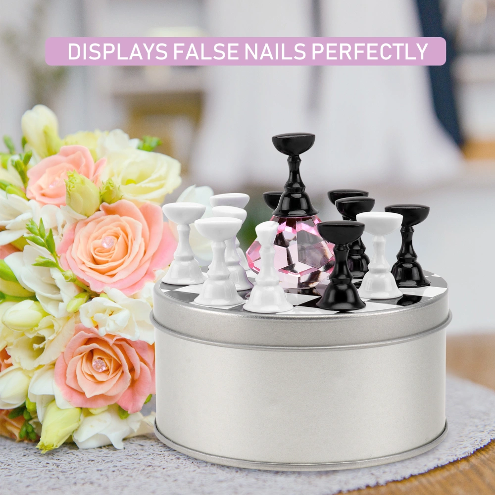 1 Set of False Nail Display Rack Chessboard Pattern Fake Nail Support Rack Display Stand (Pink Crystal)