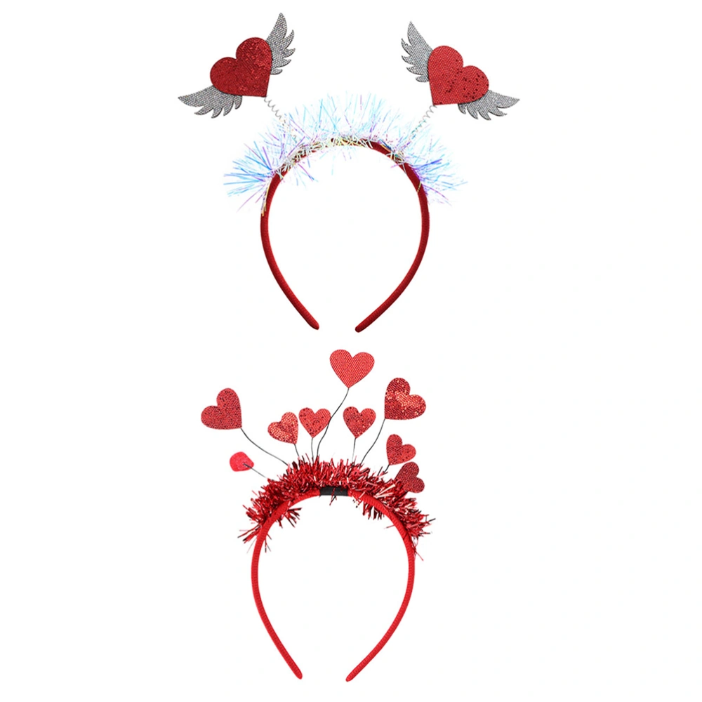 2pcs Valentine's Day Theme Decorations Cartoon Hair Accessories Unique Headband