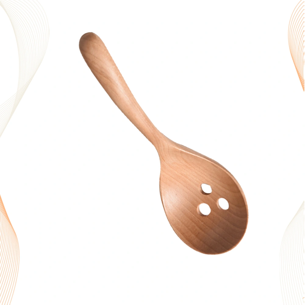 Wood Colander Long Handle Scoop Hot Pot Spoon Colander Style Soup Spoon Kitchen Tools Ladle Colander Oil Filter Spoon (Beech Colander)