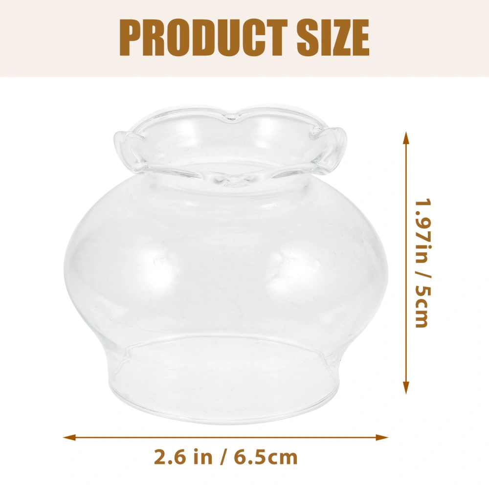 2Pcs Oil Lamp Cover Transparent Buddhist Butter Lamp Protector Glass Oil Lamp Cover for Home