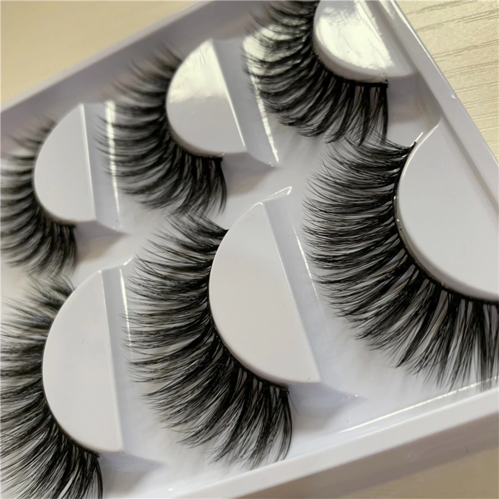 10 Pairs of 3D Fake Eyelash Handmade Simulation Eyelash Cosmetic False Eyelash Makeup Accessories for Women Girls Black 3D-28