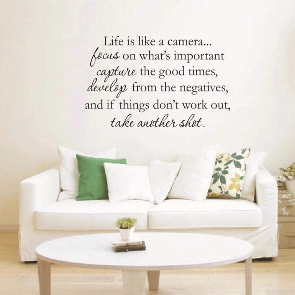 Life is Like A Camera Quote Decors Wall Saying Decals Quote for Home Wall Decoration