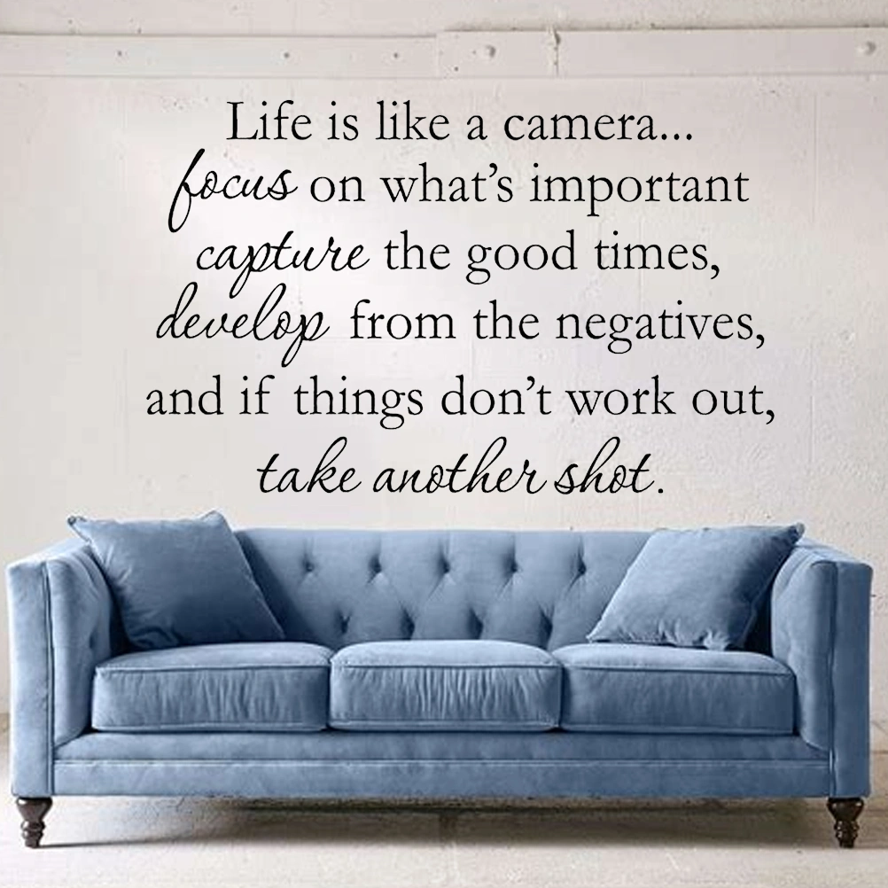 Life is Like A Camera Quote Decors Wall Saying Decals Quote for Home Wall Decoration
