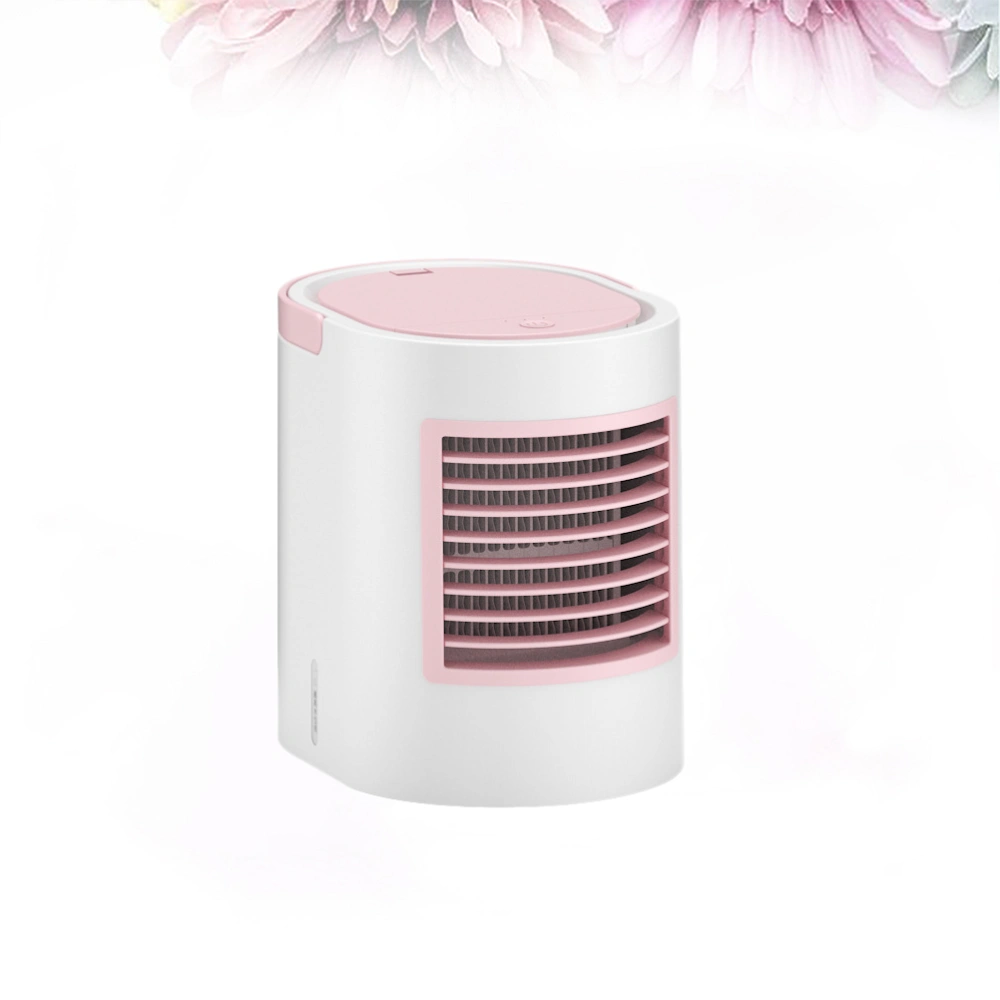 Oval Shape Design Mini Air Conditioning Fan Personal Space Cooler Air Cooler USB Cooling Fan for Home Office Outdoor (Pink)