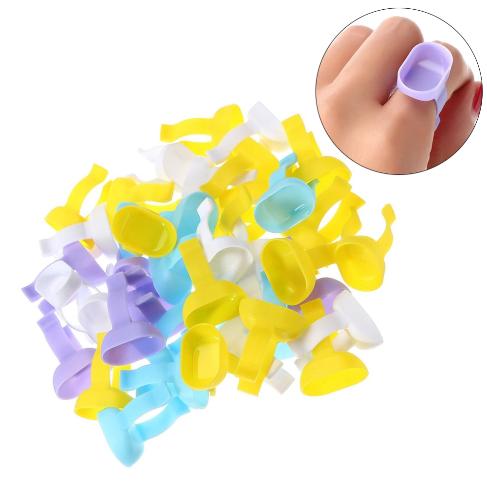 100pcs Dental Bowl Cup Disposable Mixing Finger Rings Dappen Dish Handy Tool for Dentistry (Random Color)