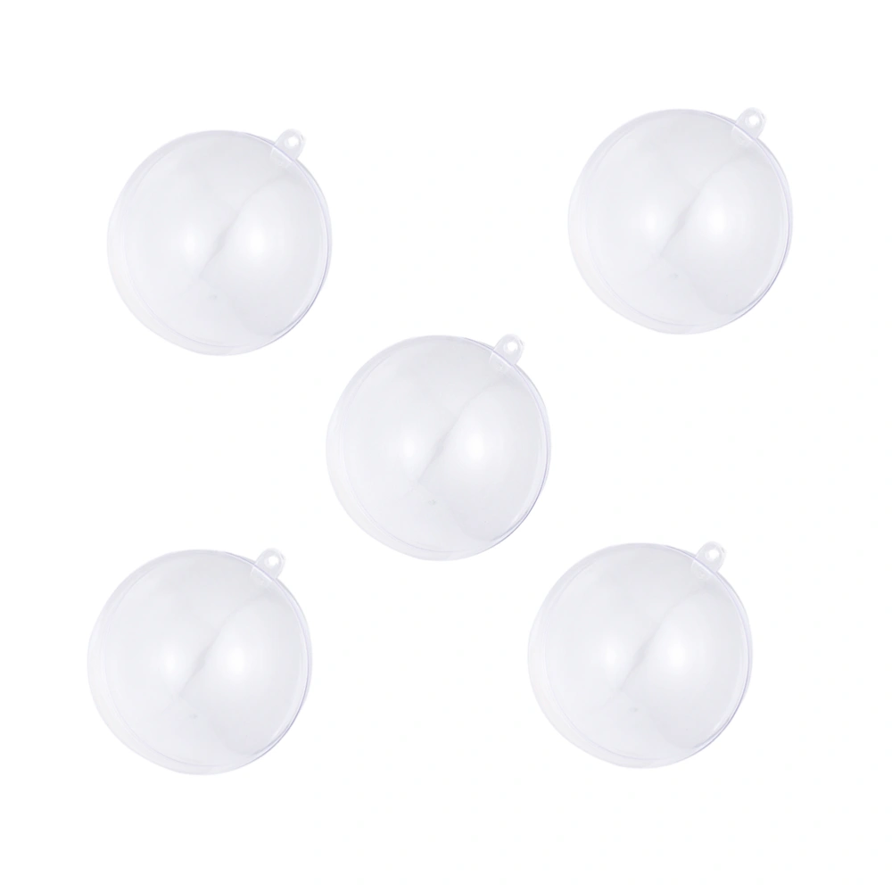 5 Pcs Christmas Balls Lightweight Plastic Round Balls Transparent Hollow Balls Xmas Party Hanging Balls for Holiday Festival (10cm)