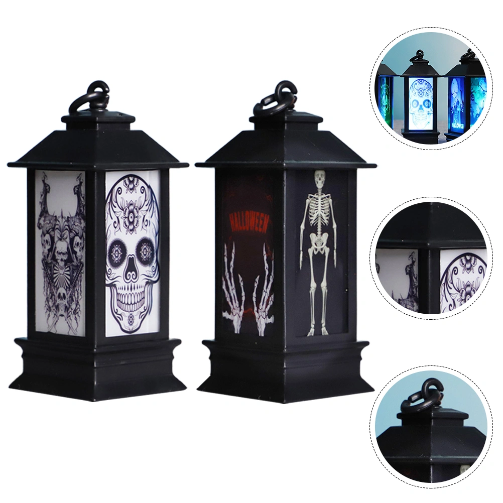 2pcs Halloween Themed Design Night Lamp LED Light Atmosphere Lamp for Decor