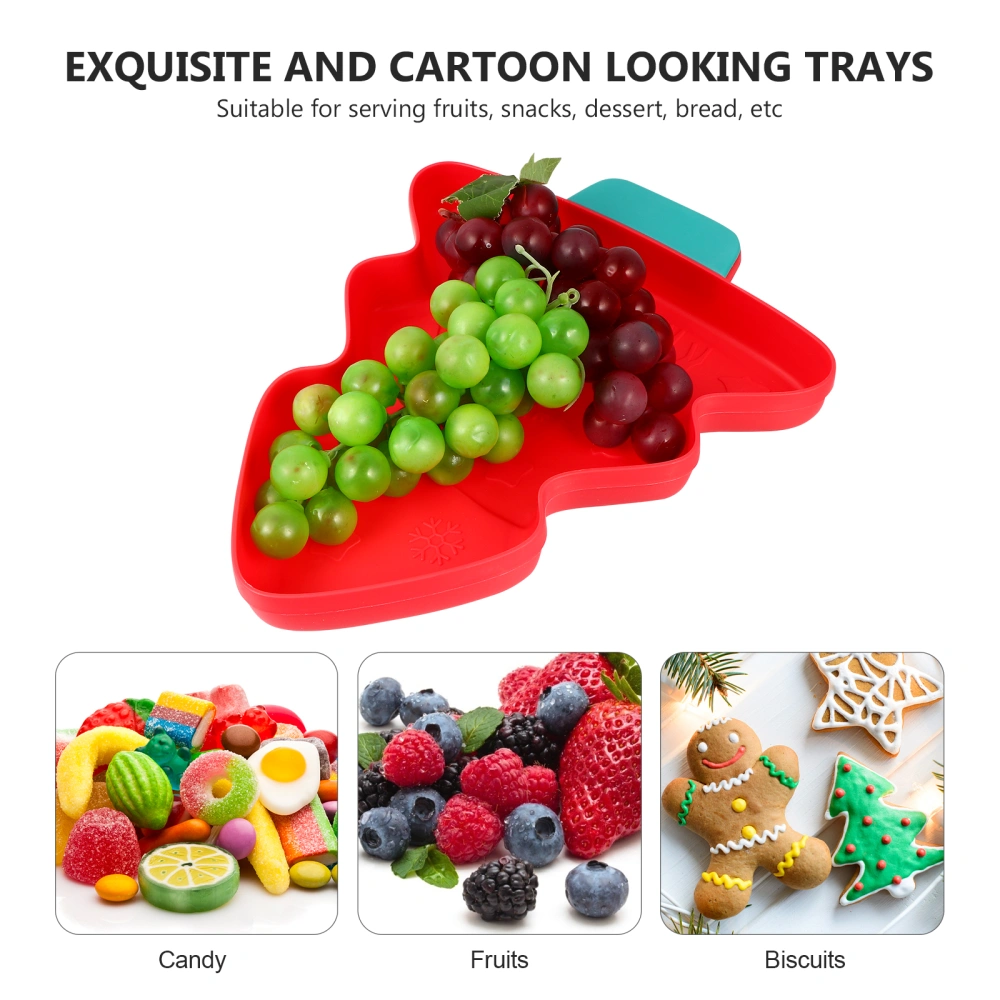 1Pc Christmas Tree Shape Fruits Trays Dish Creative Snacks Candy Tray Plates