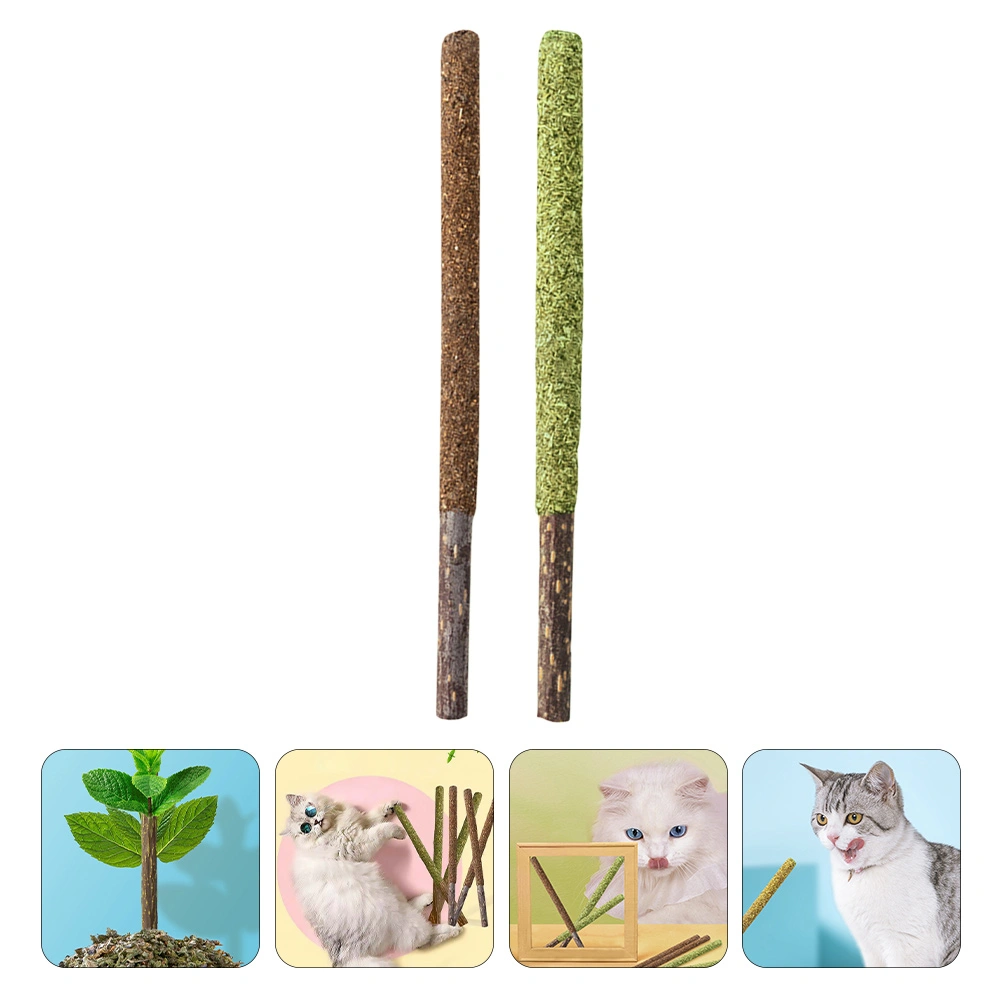 2Pcs Cat Licking Sticks Catnip Sticks Insect Gall Fruit Sticks Cat Snacks