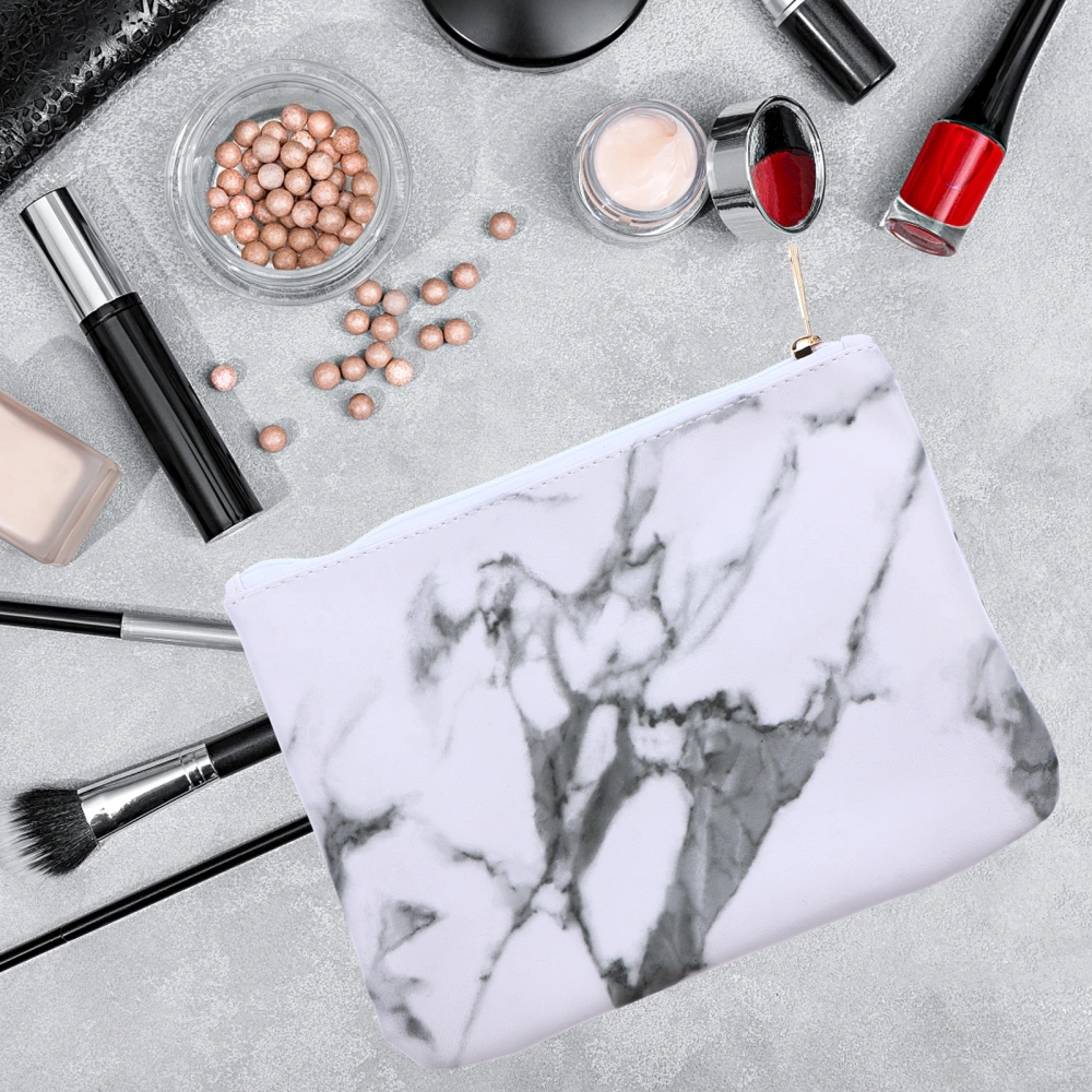 Marbling Cosmetic Brush Bag Toiletry Flat Storage Pouch Waterproof Makeup Bag