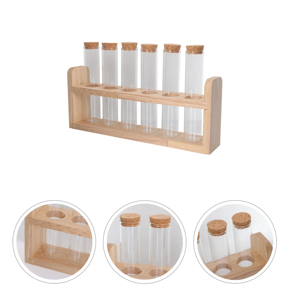 1 Set of Household Test Tube Displaying Glass Tube Kitchen Tube Holder Home Accessory