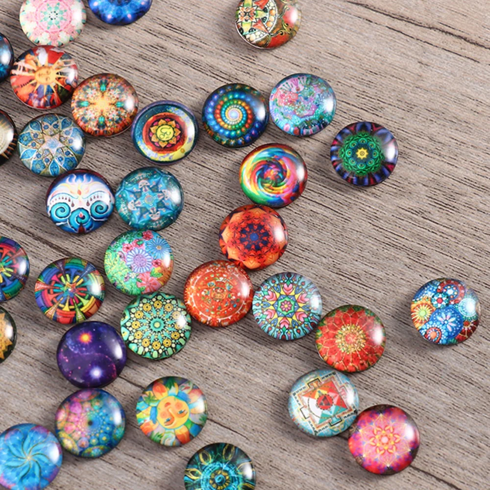 50pcs Round Gemstone Patches Jewelry DIY Craft Material Gemstone Patches