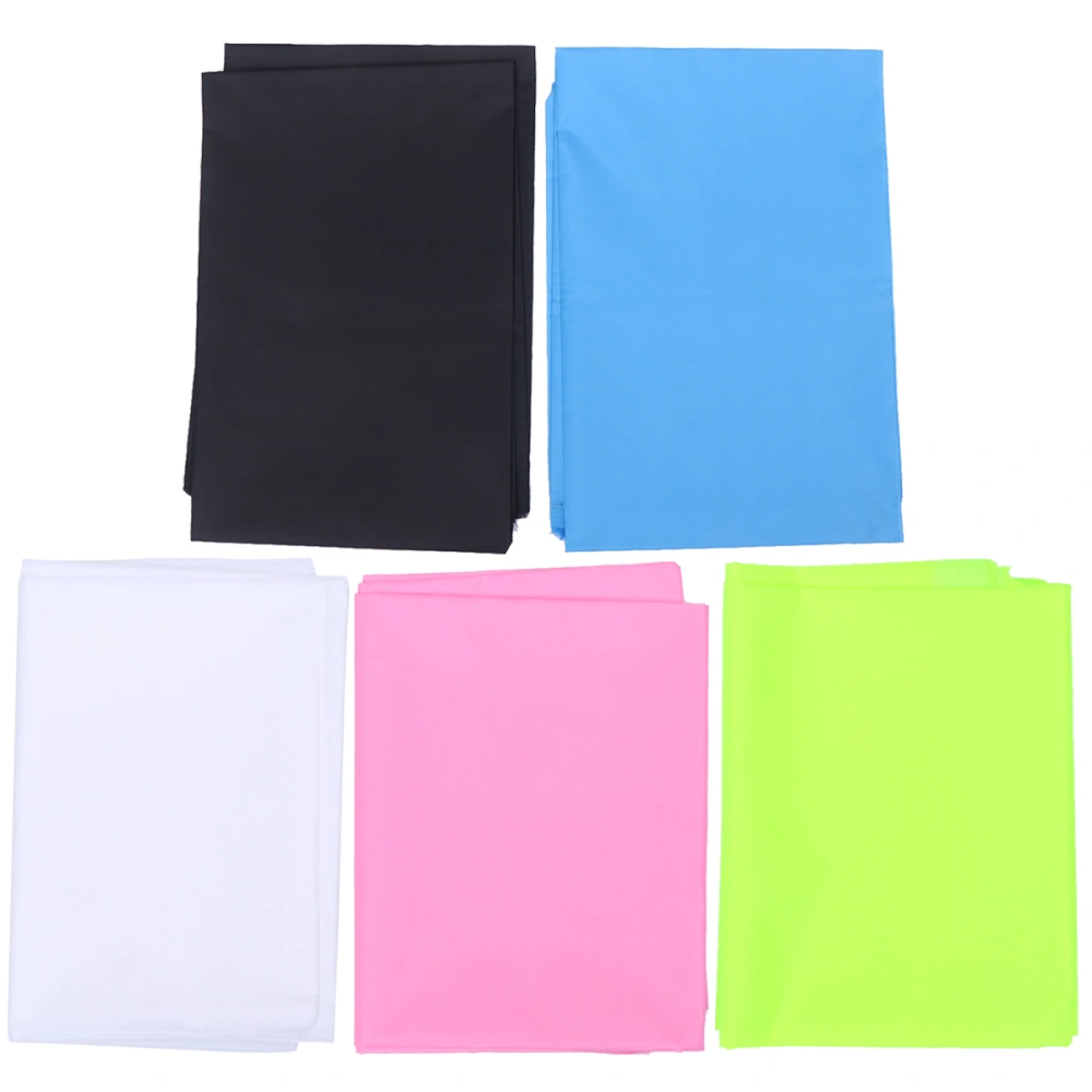 5pcs Coated Waterproof Fabric DIY Kites Fabric Waterproof Cloth Tent Cloth for Umbrella (Black + White + Pink + Fluorescent Green + Sky Blue)