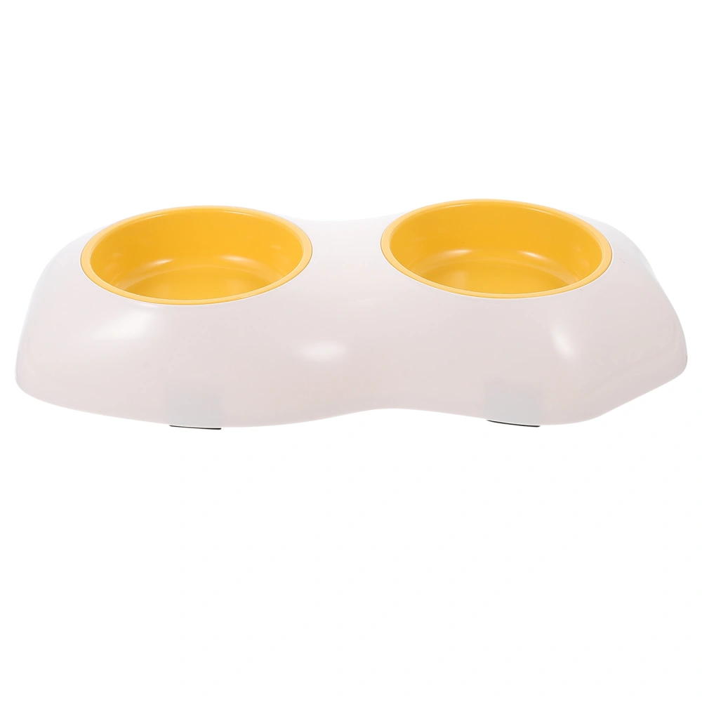 Pet Feeding Bowl Cat Dog Food Bowl Pet Double Bowl Feeder Adorable Egg Yolk Shaped Bowl