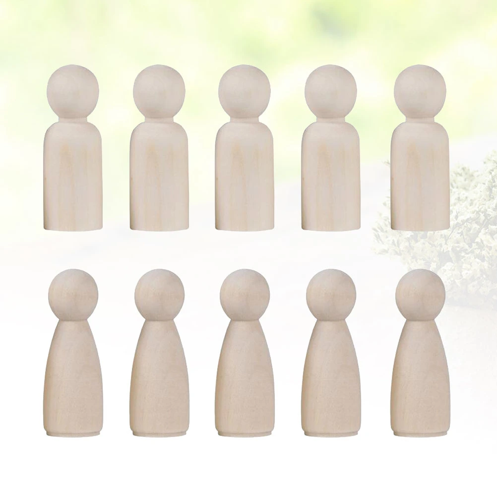 40pcs Unfinished Wooden Handcraft Doll Bodies Adornment DIY Puppet Wooden Dolls for DIY Arts Crafts(20pcs Man and 20pcs Woman)